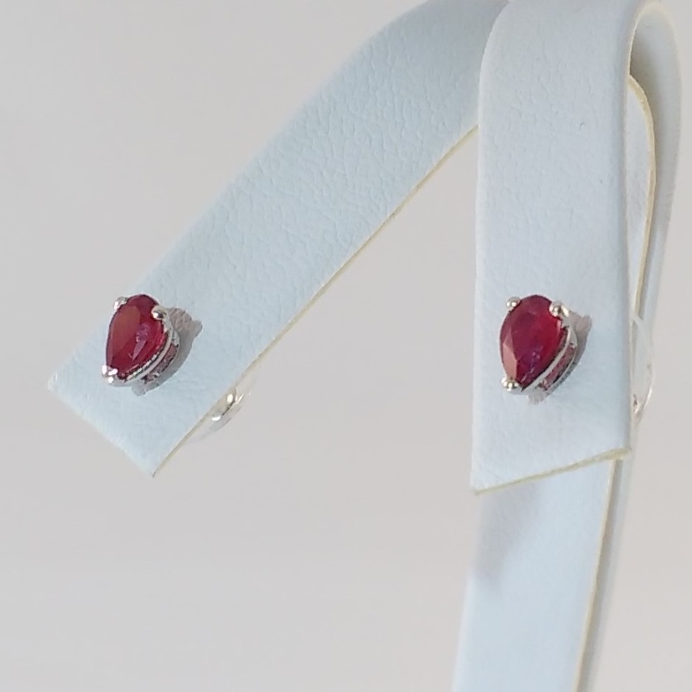 Ruby Natural Gemstone Earrings 1 Carat tw - Picture 2 of 6